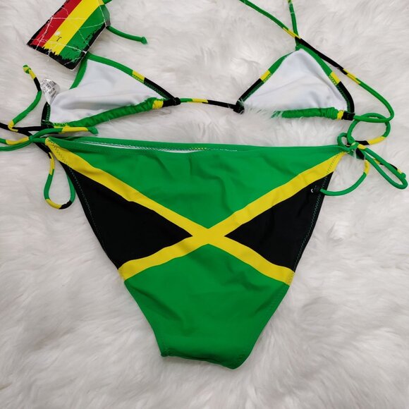 C.J.L Flag-Inspired Triangle Sexy Cheeky Bikini Set Y2K Size 5, NWT - Picture 7 of 11